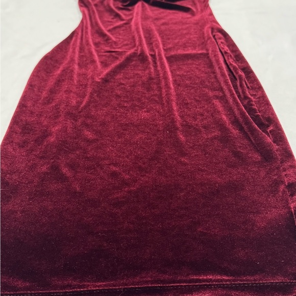 Hardley Dangerous Los Angeles Burgundy Velvet Midi Dress Size Small - Picture 2 of 7